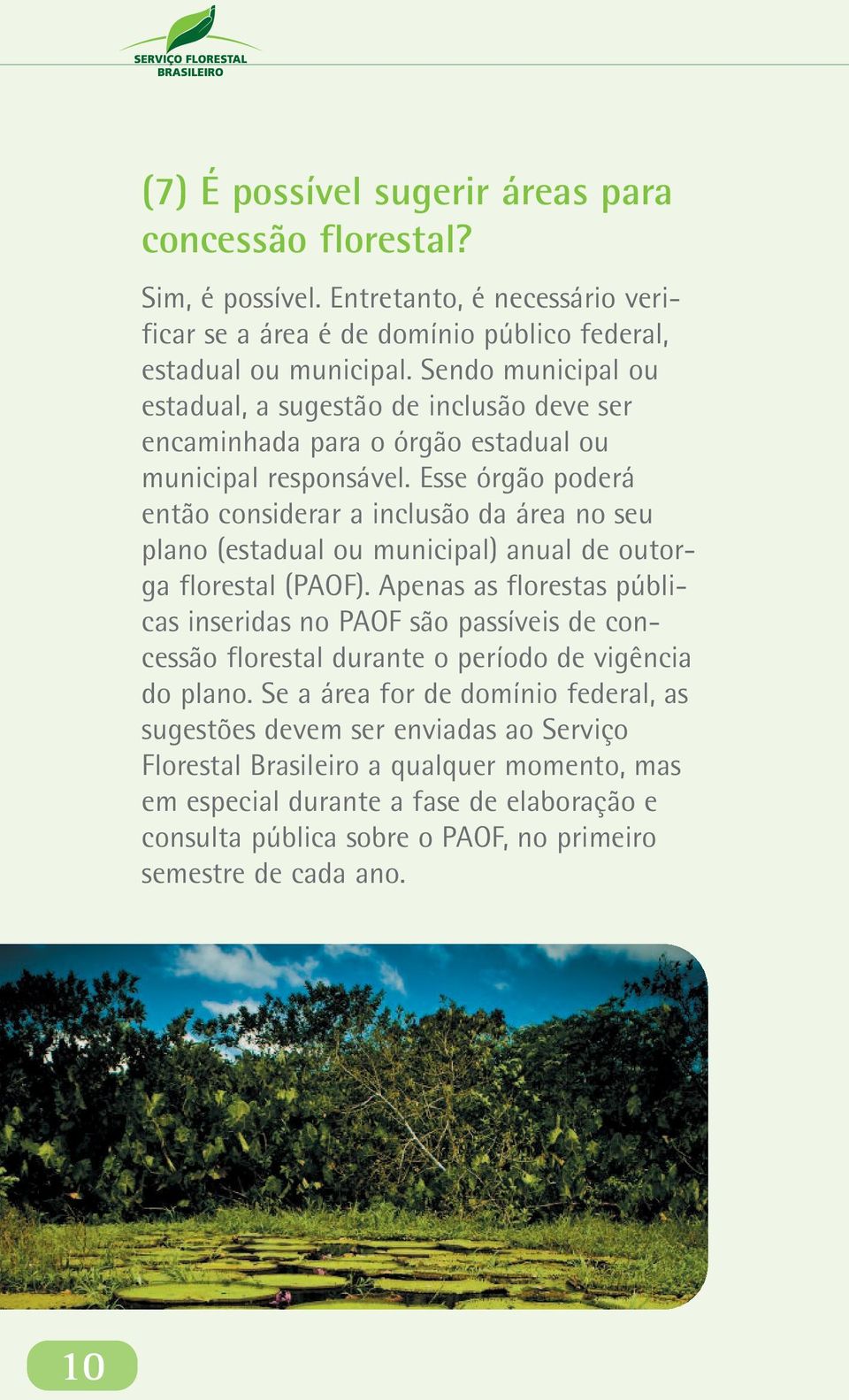 Esse órgão poderá então considerar a inclusão da área no seu plano (estadual ou municipal) anual de outorga florestal (PAOF).