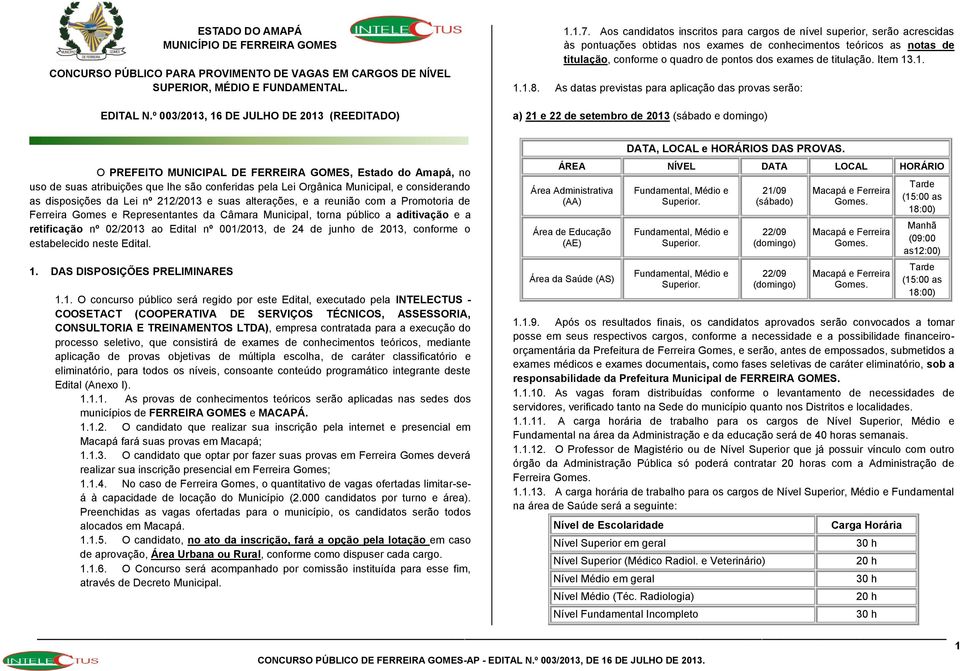 titulação. Item 13.1. 1.1.8.