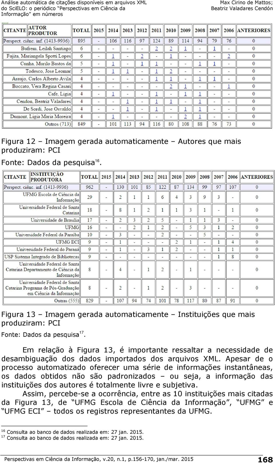 Em relação à Figura 13, é importante ressaltar a necessidade de desambiguação dos dados importados dos arquivos XML.