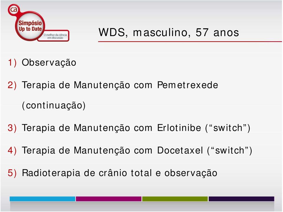 Manutenção com Erlotinibe ( switch ) 4) Terapia de