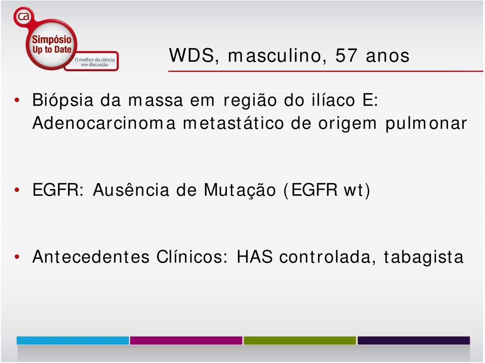 de origem pulmonar EGFR: Ausência de Mutação