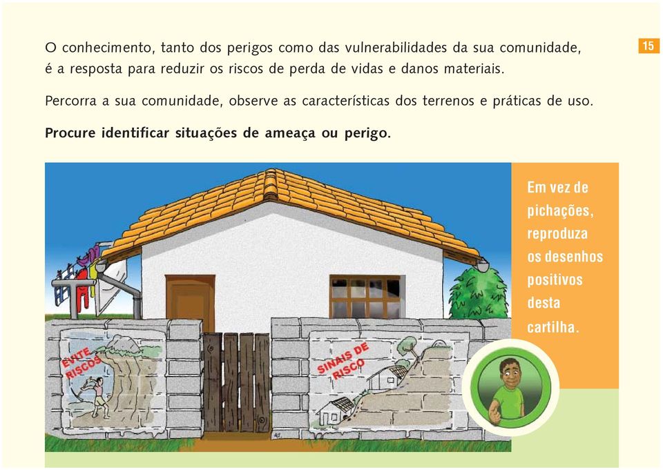 15 Percorra a sua comunidade, observe as características dos terrenos e práticas de uso.