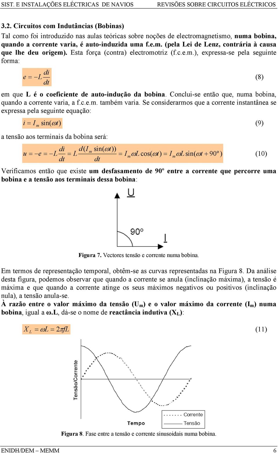 Conclui-se então que, nua bobina, quando a corrente varia, a f.c.e.. tabé varia.