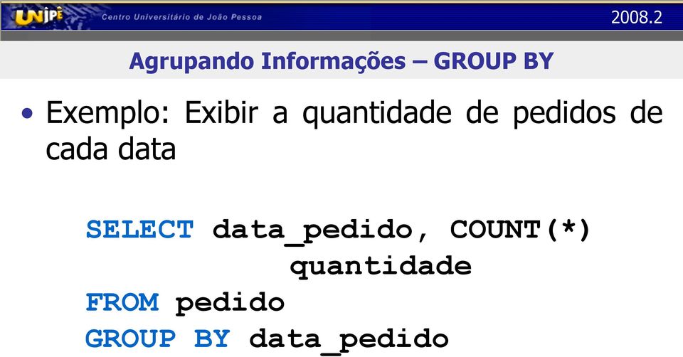 pedidos de cada data SELECT