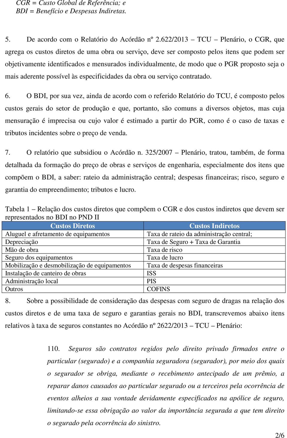 PGR proposto seja o mais aderente possível às especificidades da obra ou serviço contratado. 6.