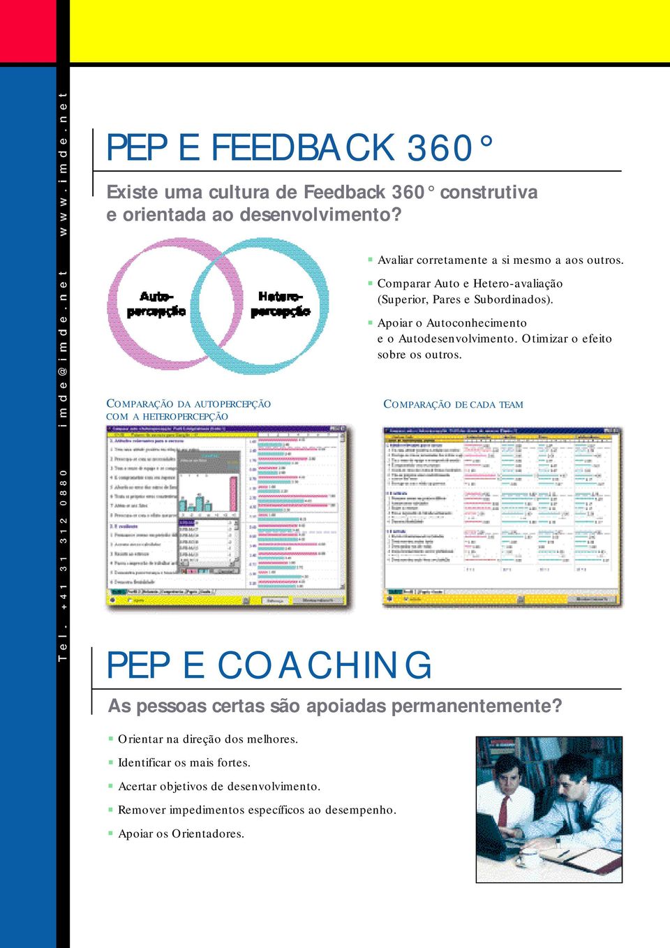 COMPARAÇÃO DA AUTOPERCEPÇÃO COM A HETEROPERCEPÇÃO COMPARAÇÃO DE CADA TEAM PEP E COACHING As pessoas certas são apoiadas permanentemente?