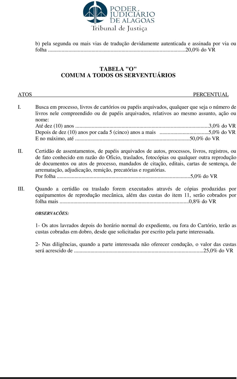 anos...3,0% do VR Depois de dez (10) anos por cada 5 (cinco) anos a mais...5,0% do VR E no máximo, até.