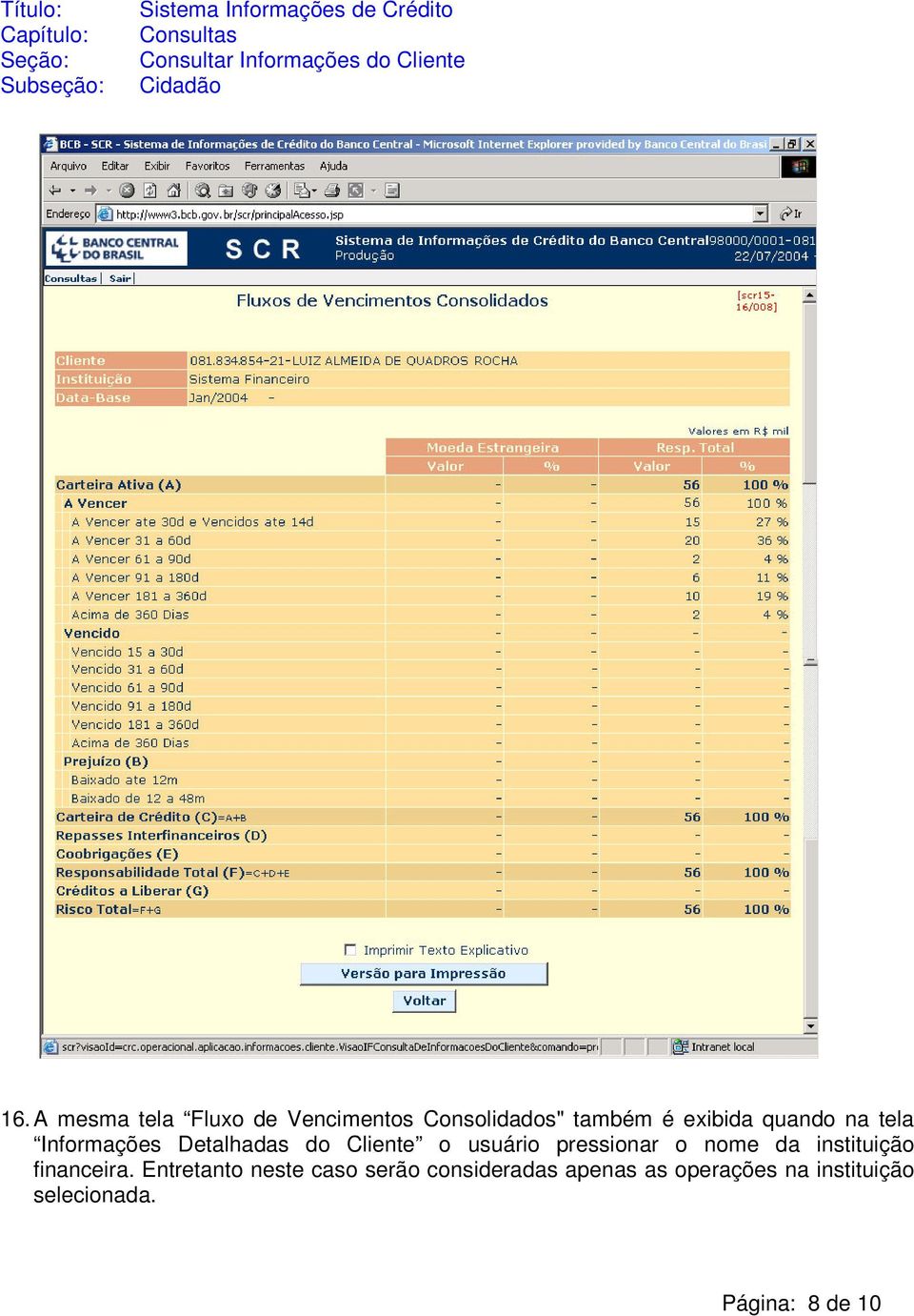 o nome da instituição financeira.