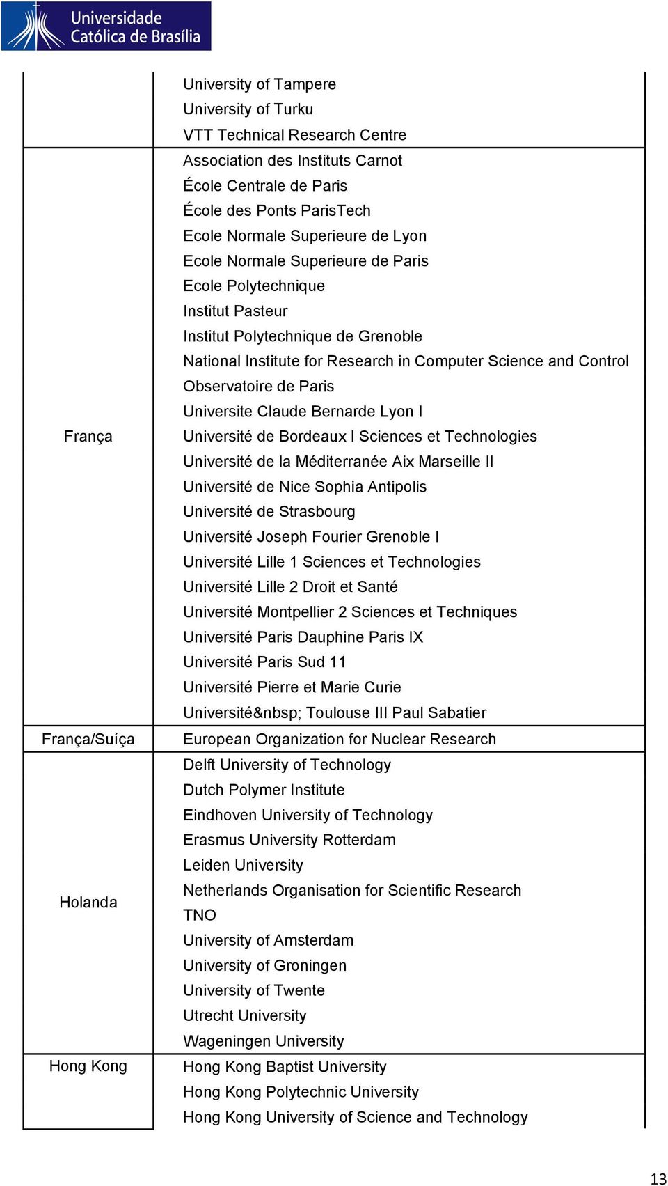 Claude Bernarde Lyon I França Université de Bordeaux I Sciences et Technologies Université de la Méditerranée Aix Marseille II Université de Nice Sophia Antipolis Université de Strasbourg Université