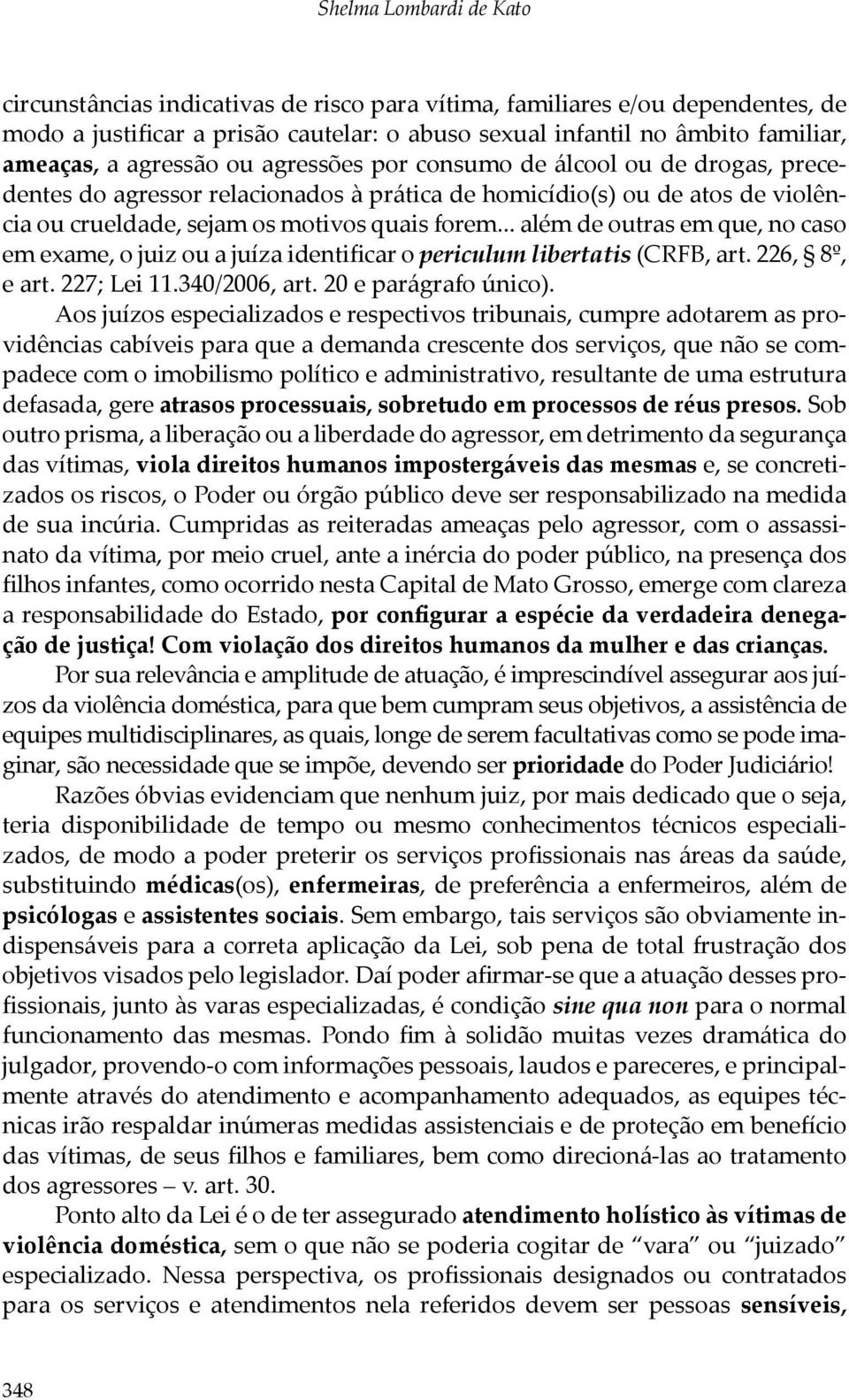 .. além de outras em que, no caso em exame, o juiz ou a juíza identificar o periculum libertatis (CRFB, art. 226, 8º, e art. 227; Lei 11.340/2006, art. 20 e parágrafo único).