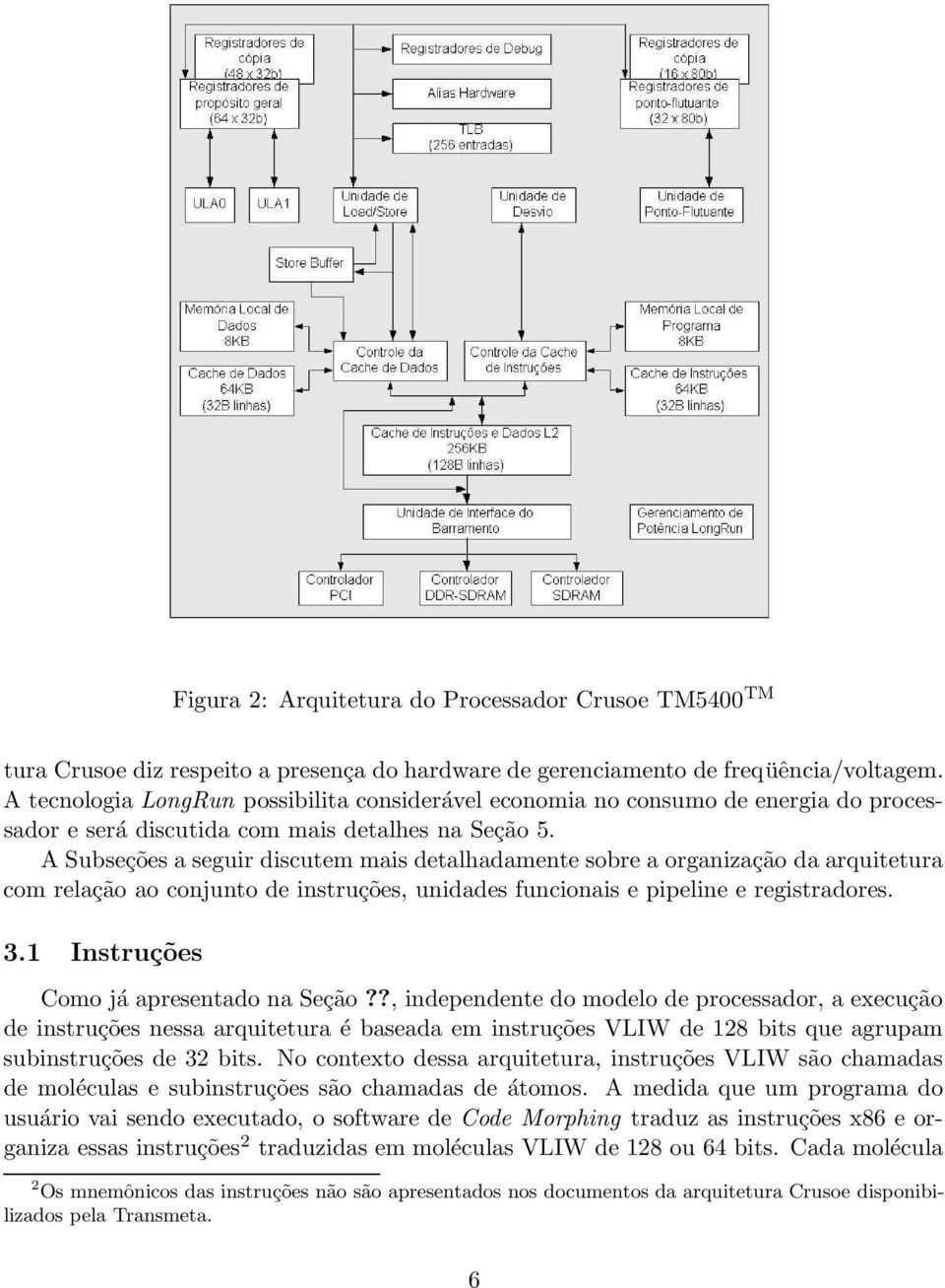 A Subseções a seguir discutem mais detalhadamente sobre a organização da arquitetura com relação ao conjunto de instruções, unidades funcionais e pipeline e registradores. 3.