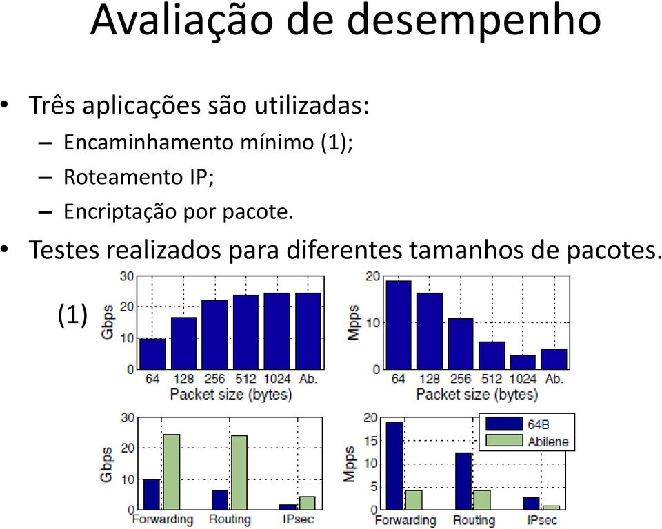 Roteamento IP; Encriptação por pacote.