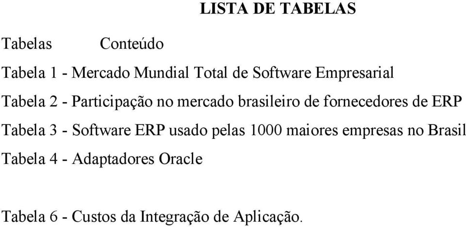 fornecedores de ERP Tabela 3 - Software ERP usado pelas 1000 maiores
