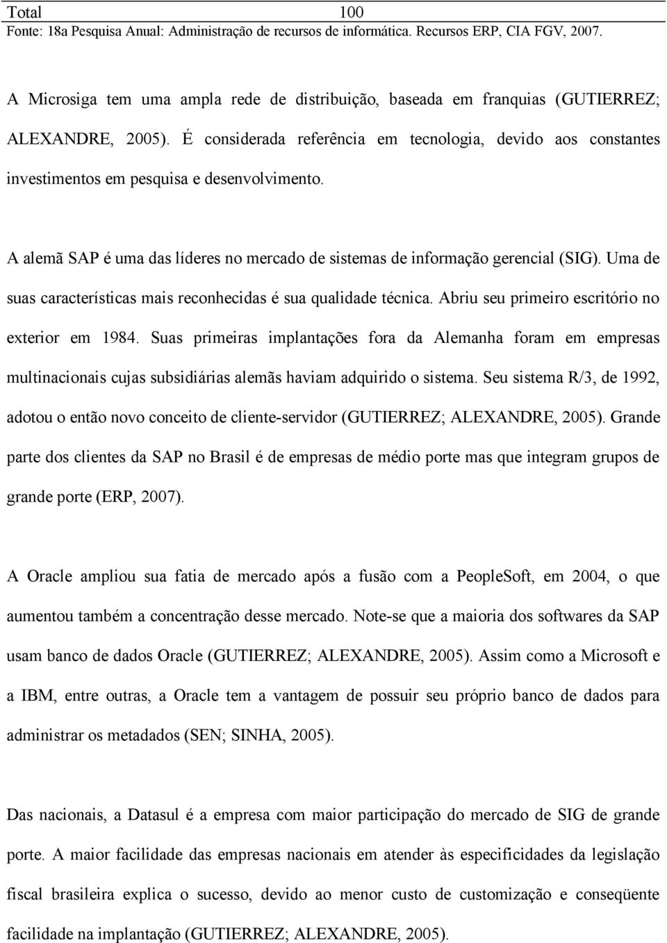 É considerada referência em tecnologia, devido aos constantes investimentos em pesquisa e desenvolvimento. A alemã SAP é uma das líderes no mercado de sistemas de informação gerencial (SIG).