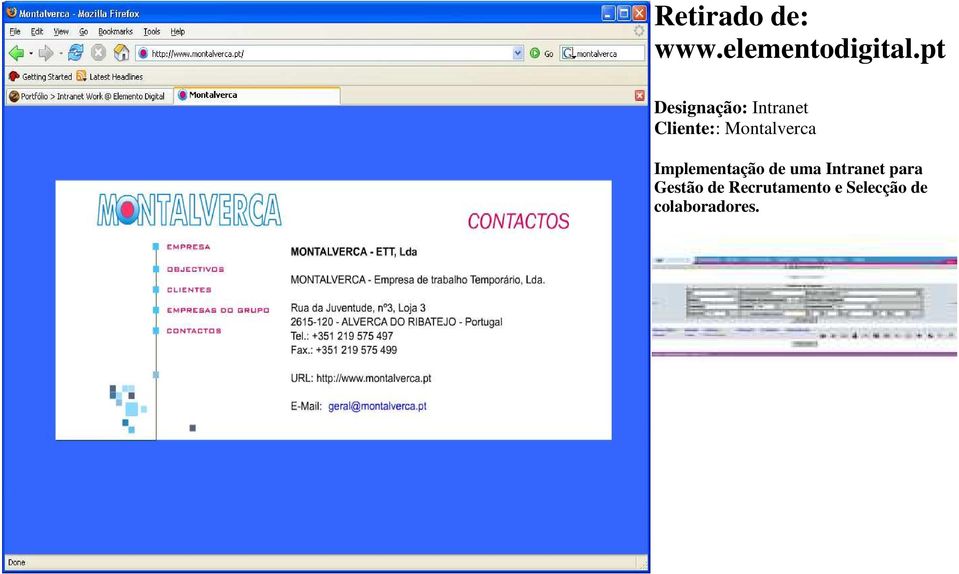 Montalverca Implementação de uma Intranet