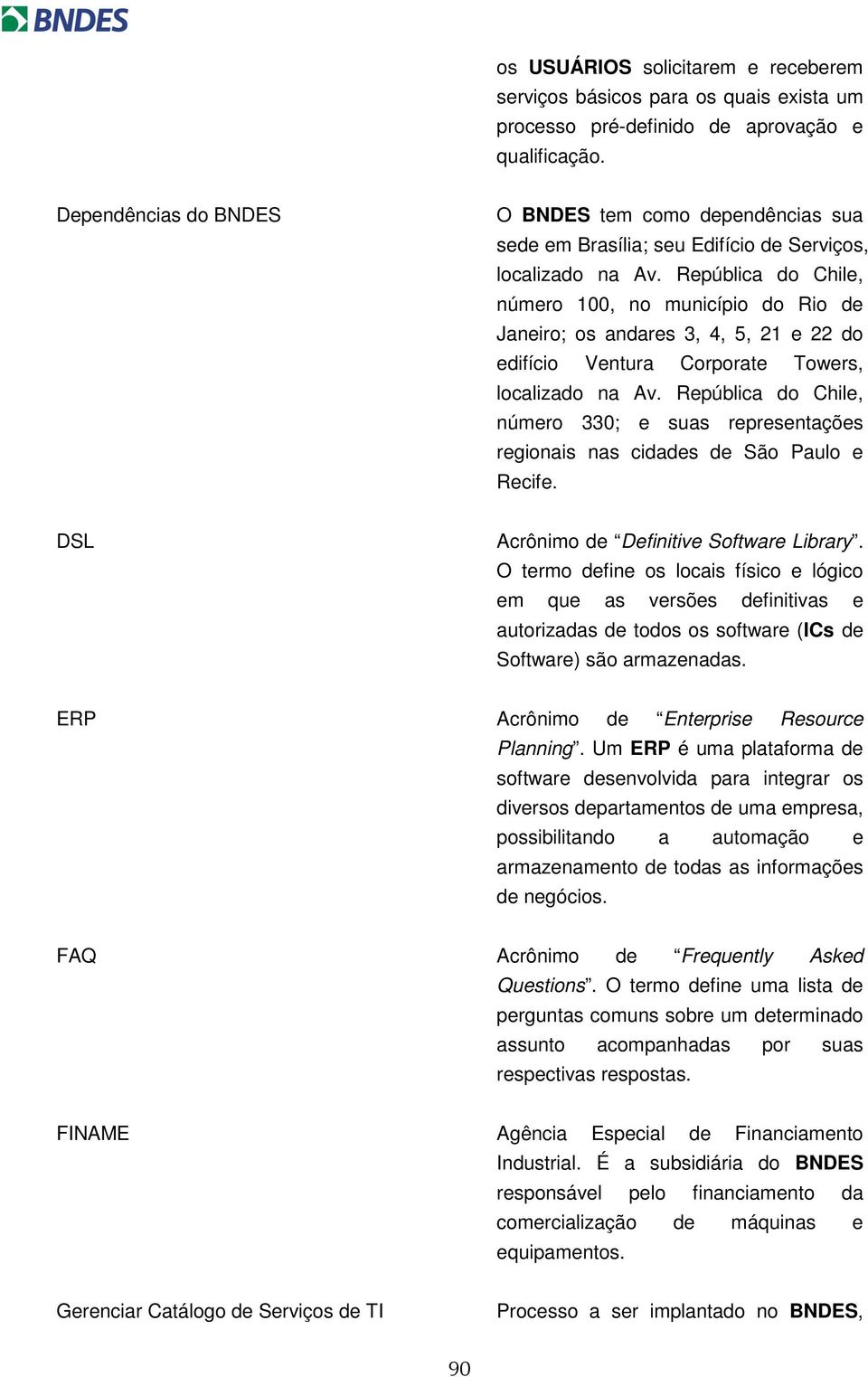 República do Chile, número 100, no município do Rio de Janeiro; os andares 3, 4, 5, 21 e 22 do edifício Ventura Corporate Towers, localizado na Av.