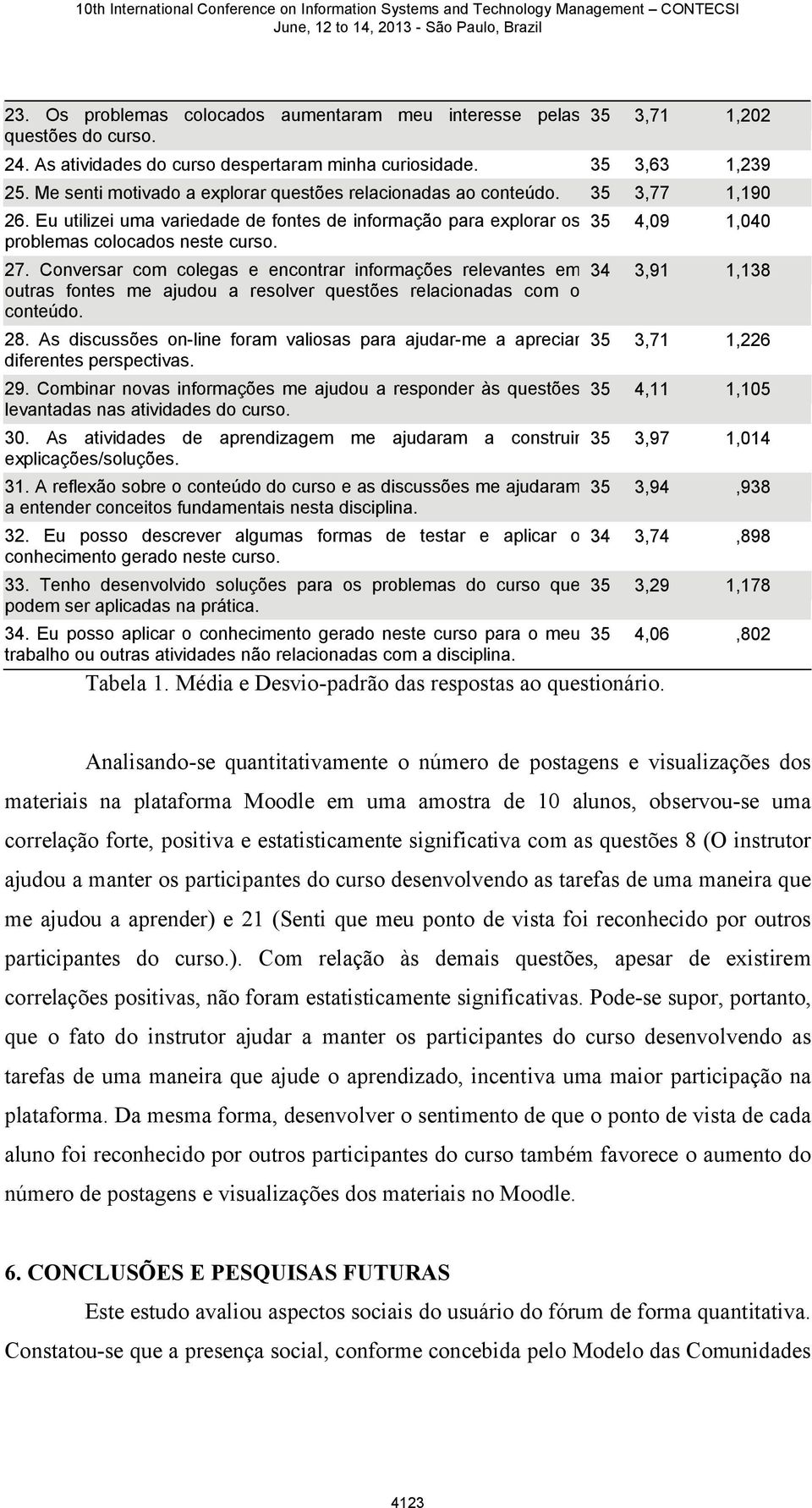 Conversar com colegas e encontrar informações relevantes em outras fontes me ajudou a resolver questões relacionadas com o conteúdo. 28.