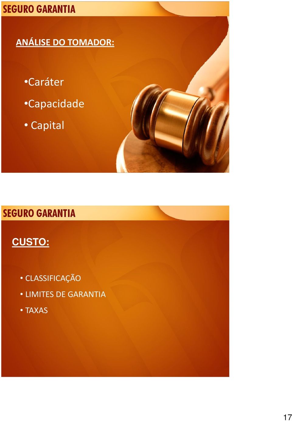Capital SEGURO GARANTIA CUSTO: