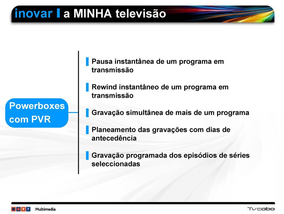 transmissão Gravação simultânea de mais de um programa Planeamento das