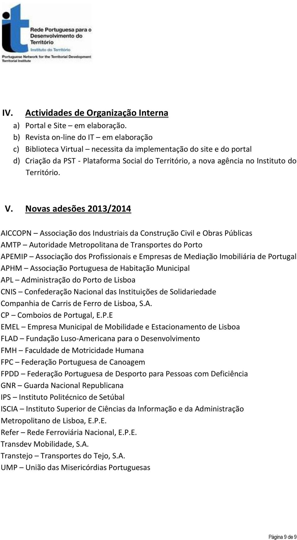 Território. V.