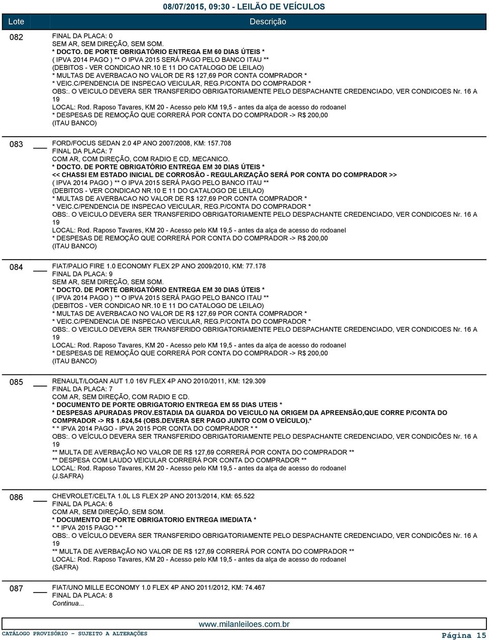 DE PORTE OBRIGATÓRIO ENTREGA EM 30 DIAS ÚTEIS * << CHASSI EM ESTADO INICIAL DE CORROSÃO - REGULARIZAÇÃO SERÁ POR CONTA DO COMPRADOR >> FIAT/PALIO FIRE 1.0 ECONOMY FLEX 2P ANO 2009/2010, KM: 77.