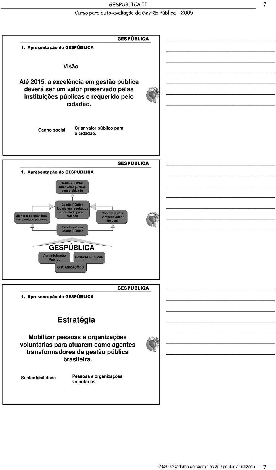 Apresentação do Melhoria da qualidade dos serviços públicos GANHO SOCIAL Criar valor público para o cidadão Gestão Pública focada em resultados e orientada para o cidadão