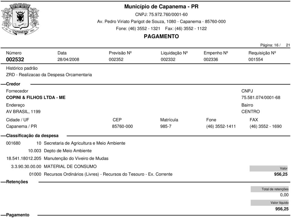 LTDA - ME AV BRASIL, 1199 75.581.