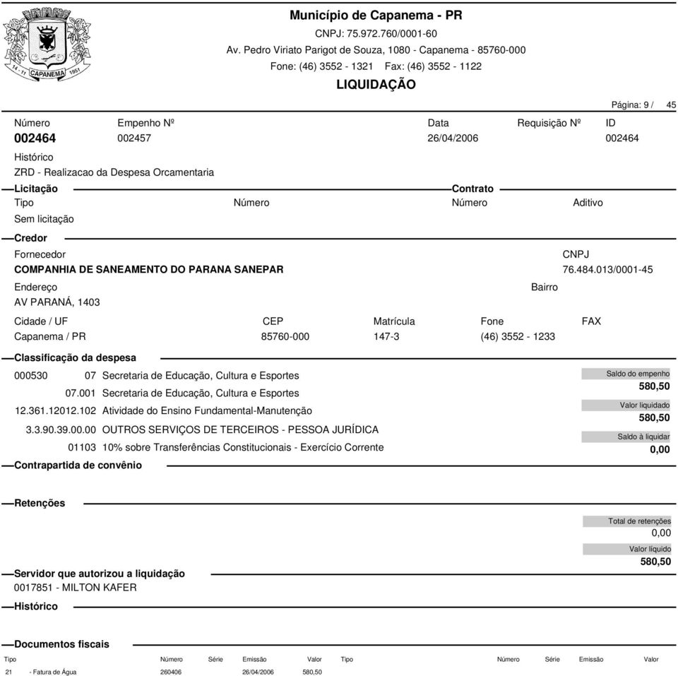 12012.102 Atividade do Ensino Fundamental-Manutenção 3.3.90.39.00.