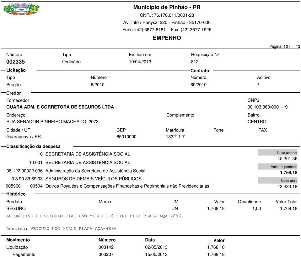 096 Administração da Secretaria de Assistência Social 3.3.90.39.69.