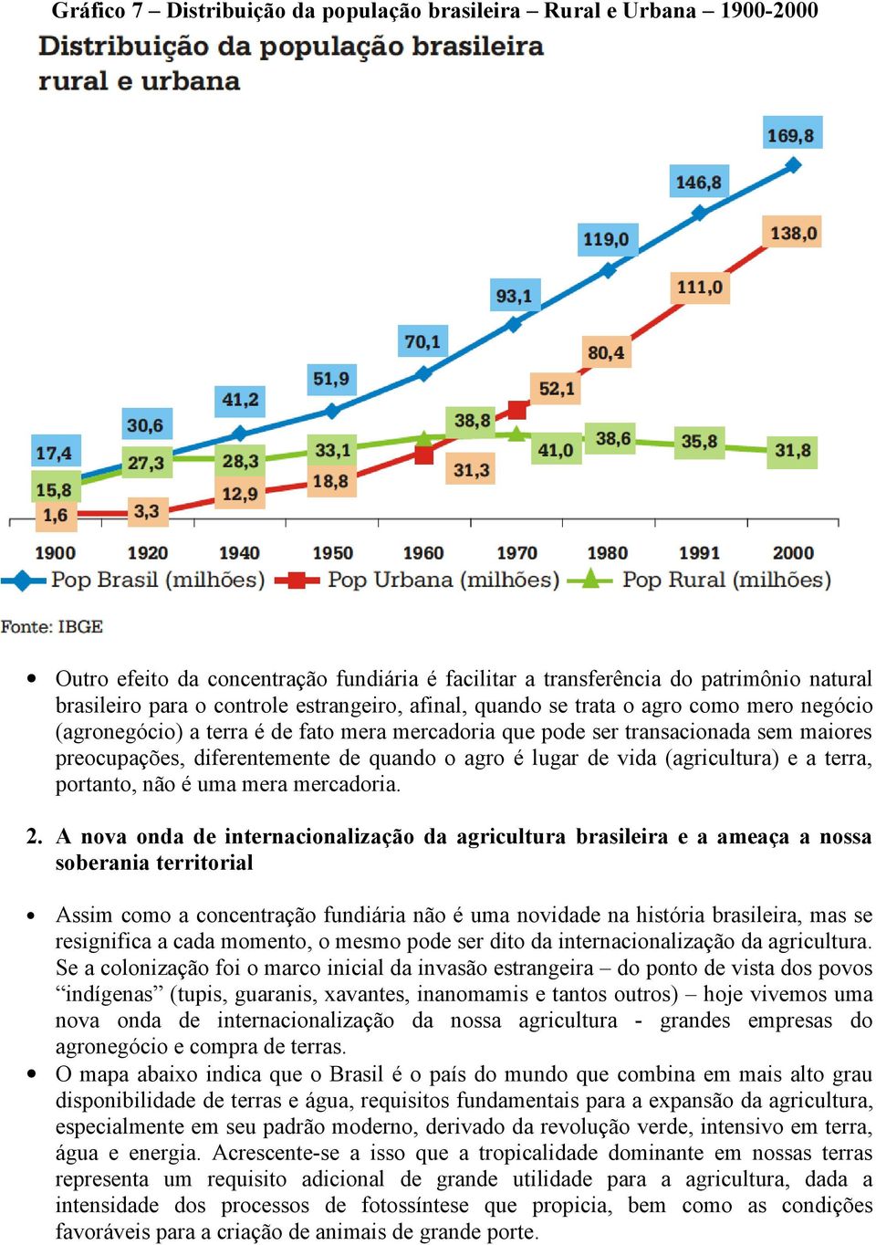 (agricultura) e a terra, portanto, não é uma mera mercadoria. 2.