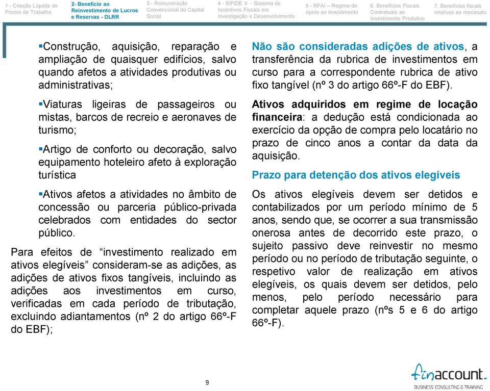 turística Ativos afetos a atividades no âmbito de concessão ou parceria público-privada celebrados com entidades do sector público.