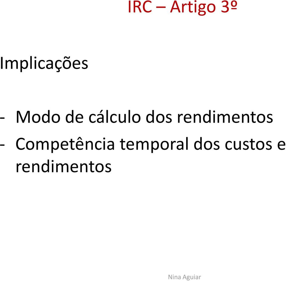 rendimentos - Competência