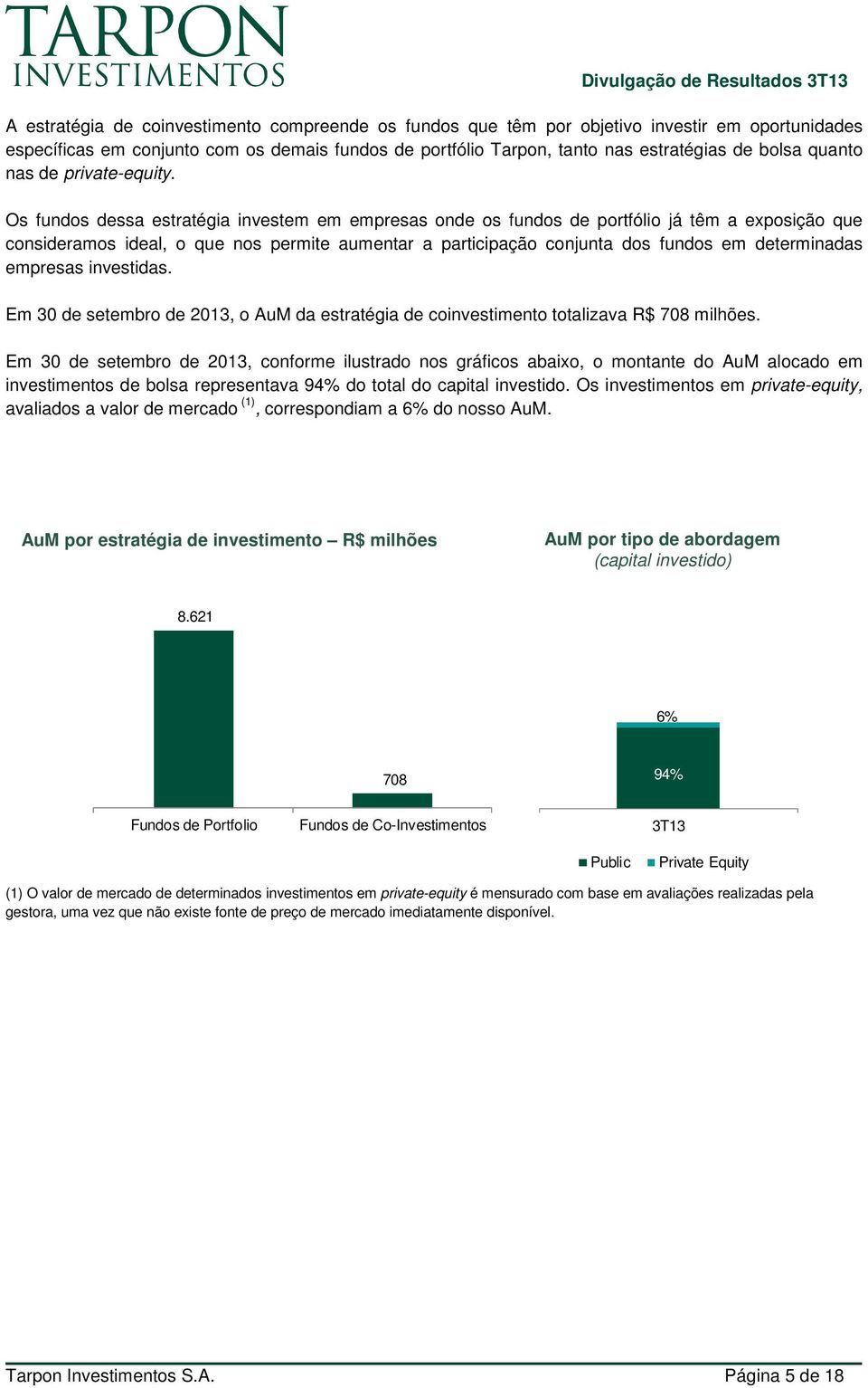 Os fundos dessa estratégia investem em empresas onde os fundos de portfólio já têm a exposição que consideramos ideal, o que nos permite aumentar a participação conjunta dos fundos em determinadas