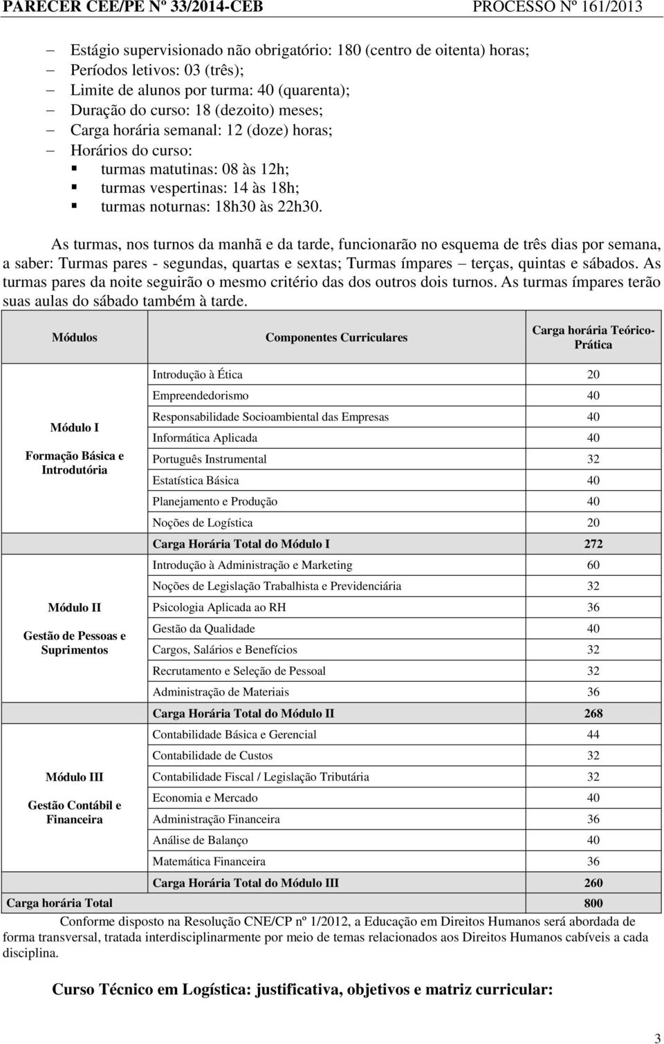 As turmas, nos turnos da manhã e da tarde, funcionarão no esquema de três dias por semana, a saber: Turmas pares - segundas, quartas e sextas; Turmas ímpares terças, quintas e sábados.