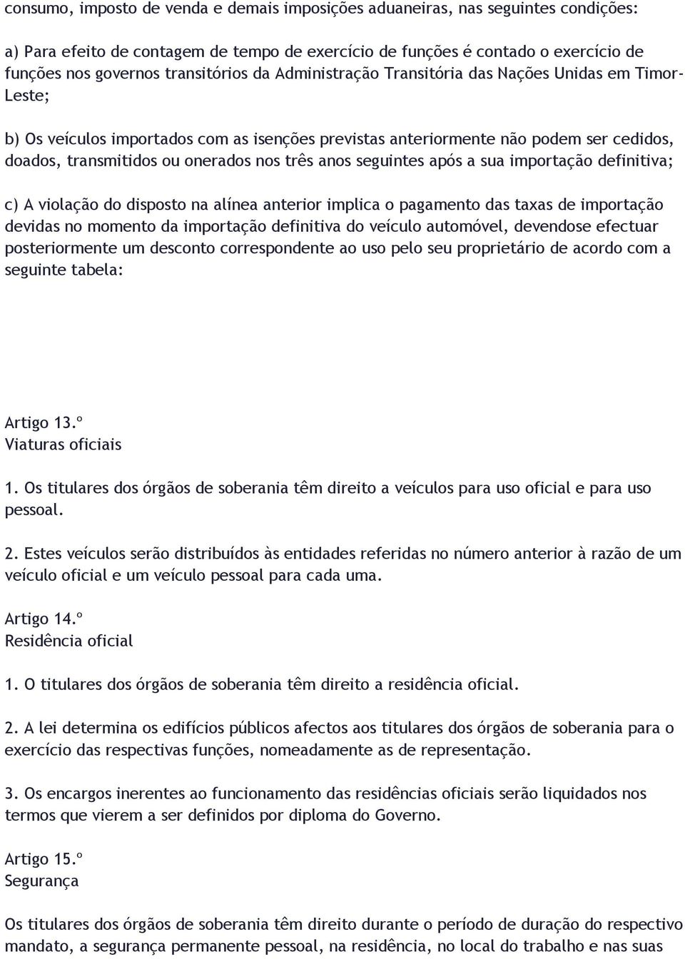 nos três anos seguintes após a sua importação definitiva; c) A violação do disposto na alínea anterior implica o pagamento das taxas de importação devidas no momento da importação definitiva do