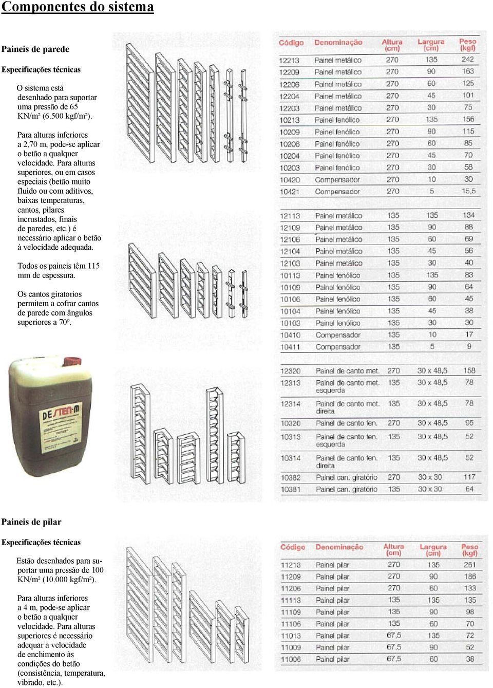 Para alturas superiores, ou em casos especiais (betão muito fluido ou com aditivos, baixas temperaturas, cantos, pilares incrustados, finais de paredes, etc.