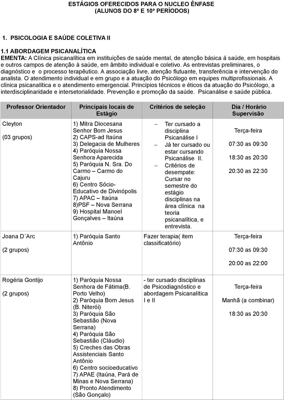 As entrevistas preliminares, o diagnóstico e o processo terapêutico. A associação livre, atenção flutuante, transferência e intervenção do analista.