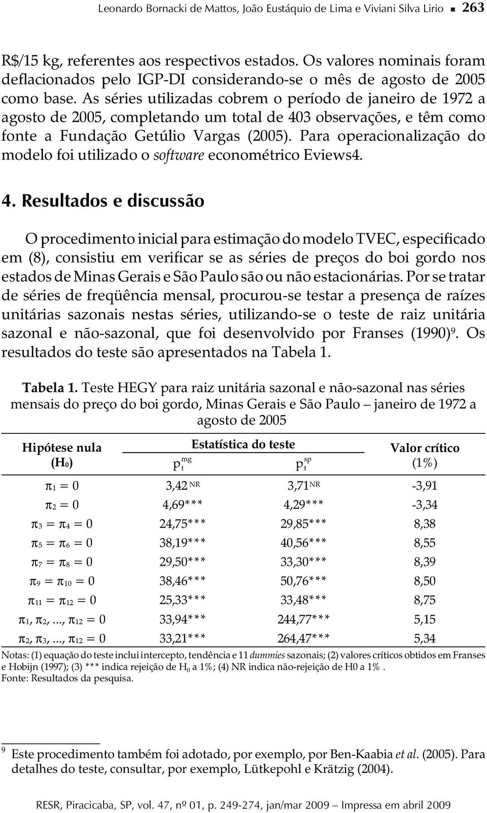 s séres utlzadas cobrem o período de janero de 1972 a agosto de 2005, completando um total de 403 observações, e têm como fonte a Fundação Getúlo Vargas (2005).