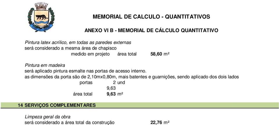 as dimensões da porta são de 2,10mx0,80m, mais batentes e guarnições, sendo aplicado dos dois lados portas 2 und