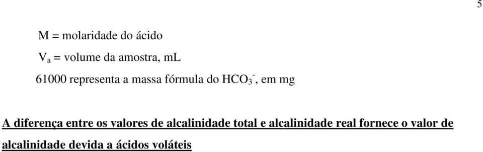 diferença entre os valores de alcalinidade total e