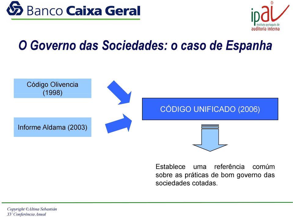 UNIFICADO (2006) Establece uma referência comúm