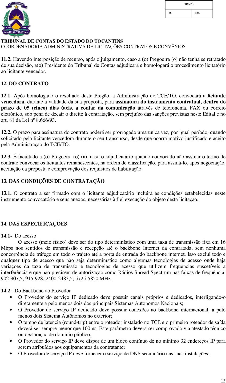 . DO CONTRATO 12