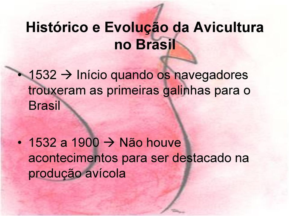 primeiras galinhas para o Brasil 1532 a 1900 Não