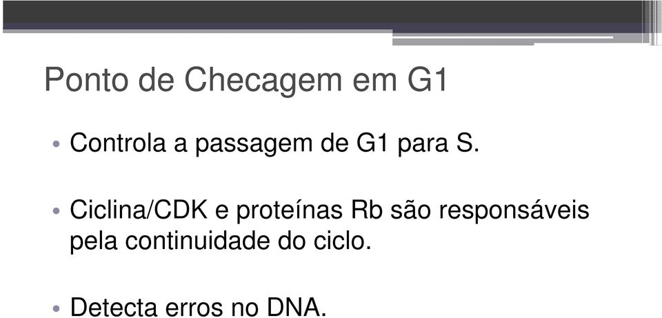 Ciclina/CDK e proteínas Rb são