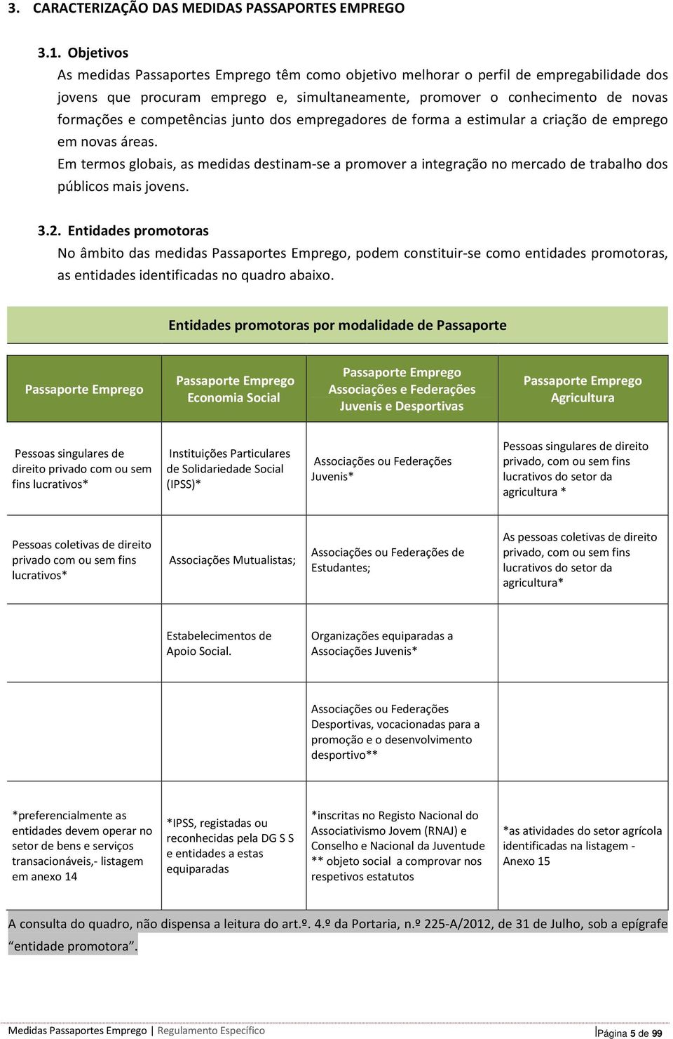 competências junto dos empregadores de forma a estimular a criação de emprego em novas áreas.