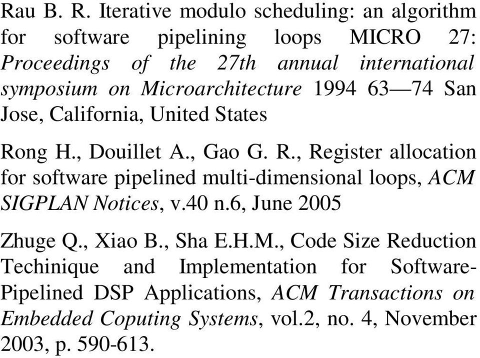 Microarchitecture 1994 63 74 San Jose, California, United States Ro