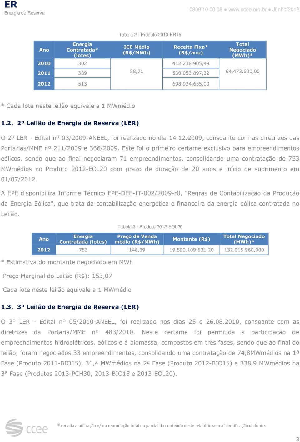 2009, consoante com as diretrizes das Portarias/MME nº 211/2009 e 366/2009.