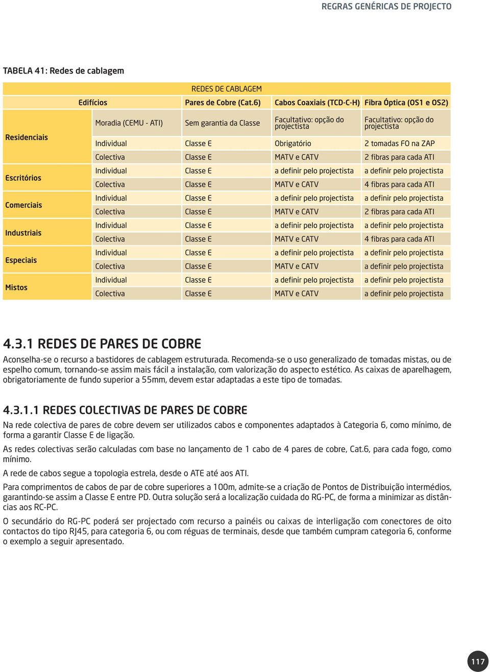 As caixas de aparelhagem, obrigatoriamente de fundo superior a 55mm, devem estar adaptadas a este tipo de tomadas. 4.3.1.