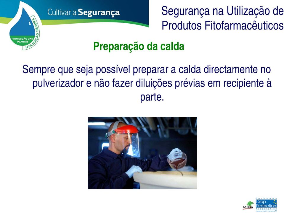 preparar a calda directamente no