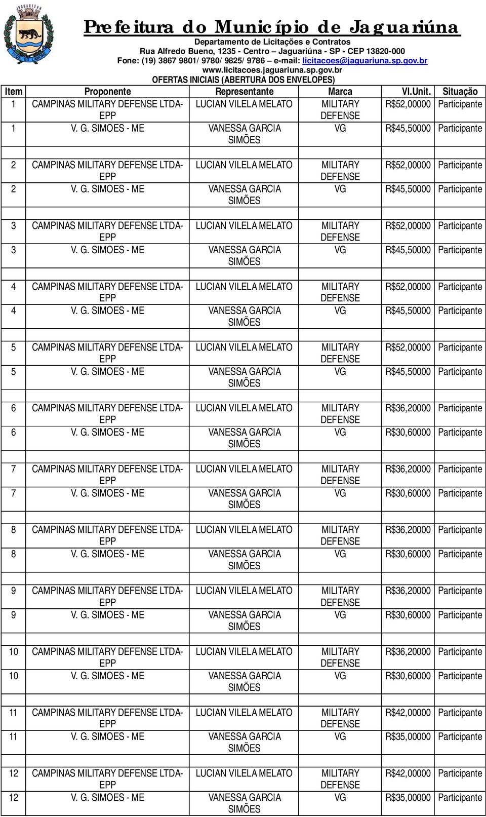 G. SIMOES - ME VANESSA GARCIA 8 CAMPINAS LTDA- 8 V. G. SIMOES - ME VANESSA GARCIA 9 CAMPINAS LTDA- 9 V. G. SIMOES - ME VANESSA GARCIA 10 CAMPINAS LTDA- 10 V. G. SIMOES - ME VANESSA GARCIA 11 CAMPINAS LTDA- 11 V.